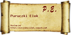 Puruczki Elek névjegykártya